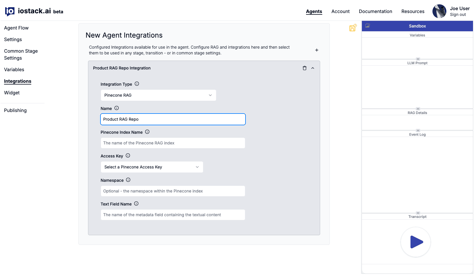 Configuring an Integration